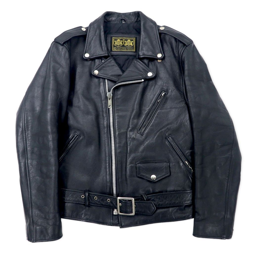 VINTAGE GENUINE LEATHER CUIR NATUREL RIDERS JACKET ダブル