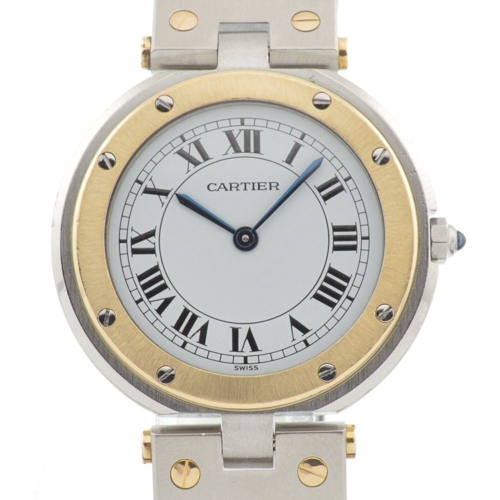 カルティエ CARTIER サントスラウンド LM デイト クォーツ メンズ 内 き H 136368