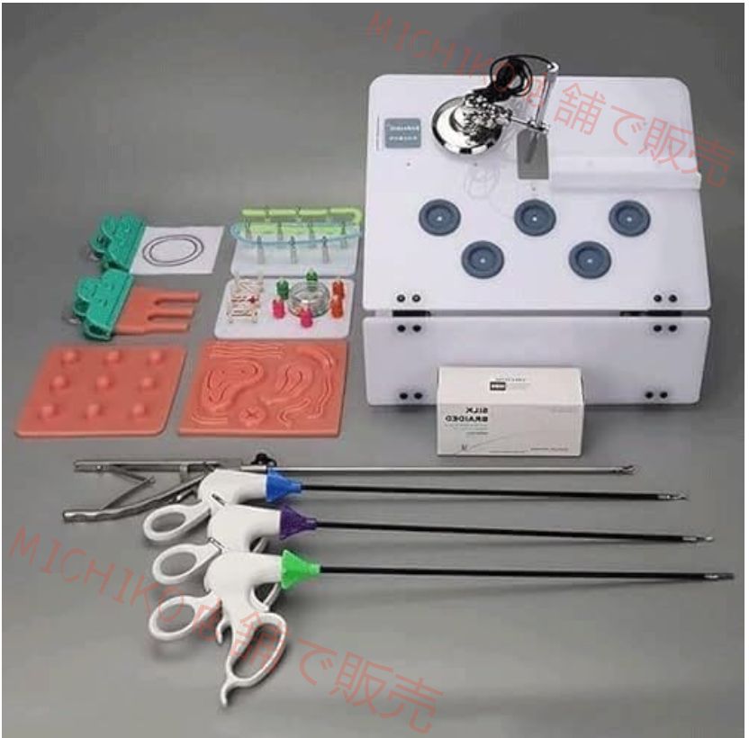  腹腔鏡手術トレーニング縫合演習 キット腹腔镜缝合 セット 医師と学生のための腹腔鏡模擬トレーニングボックスキット - 練習と学習のための器具と を備えたフルキット その他 接着 接合工具