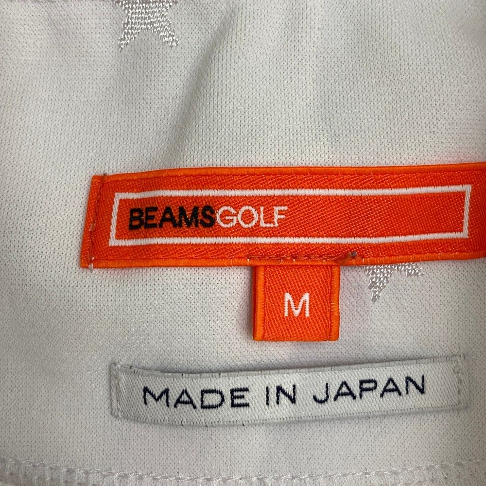 サイズ：M BEAMS GOLF ビームスゴルフ  ハイネック 長袖Tシャツ 星柄 ホワイト系 [240101424019] ゴルフウェア メンズ ストスト BEAMS GOLF ビームスゴルフ ハイネック 長袖Tシャツ 星柄