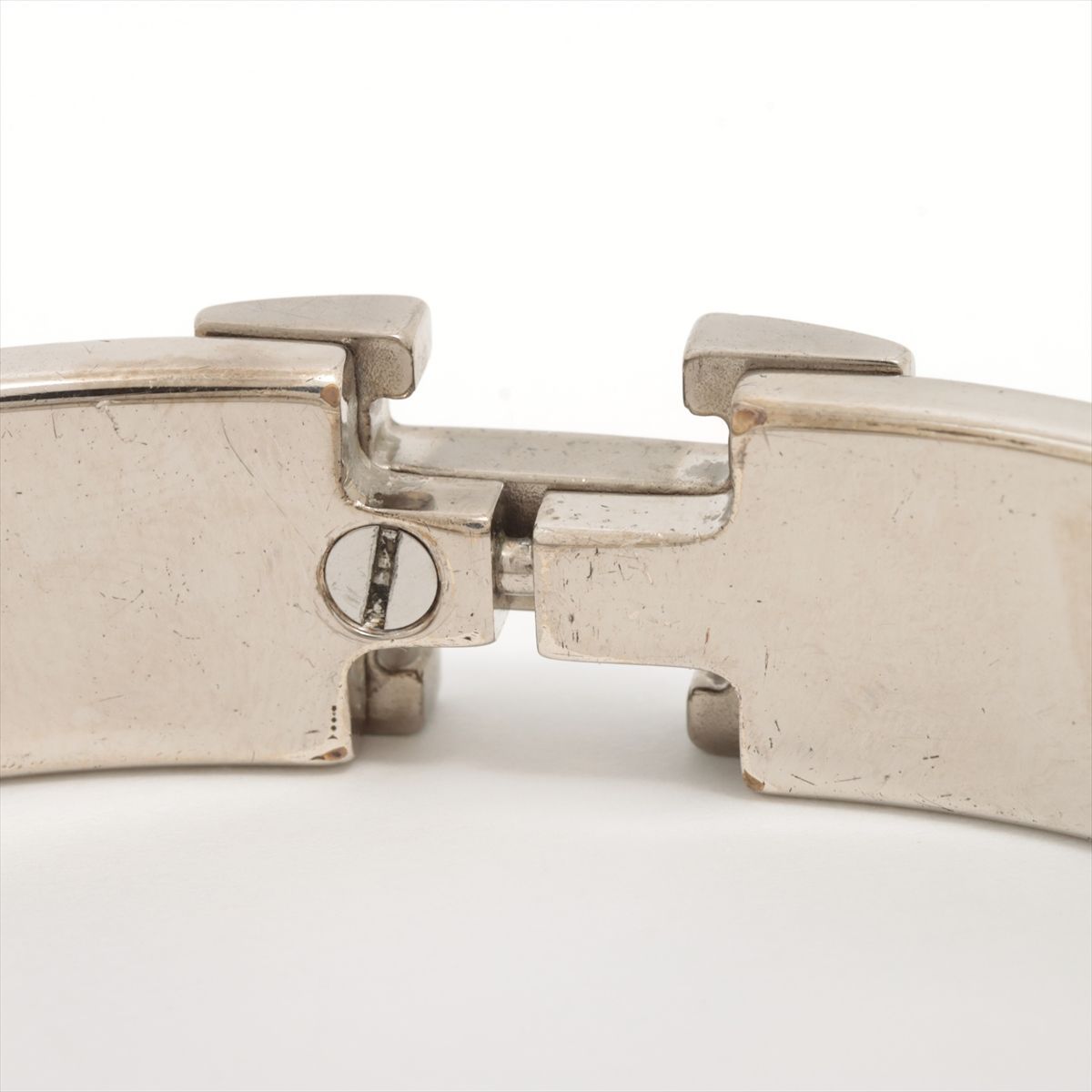 エルメス Hバングル クリッククラックPM バングル GP シルバー×ブルー