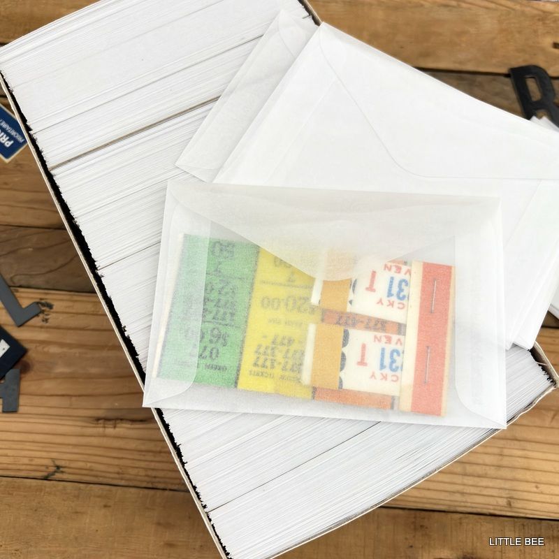 493・A-495 アメリカ グラシン封筒 20枚 横型M 8.2×12.5㎝ 封筒