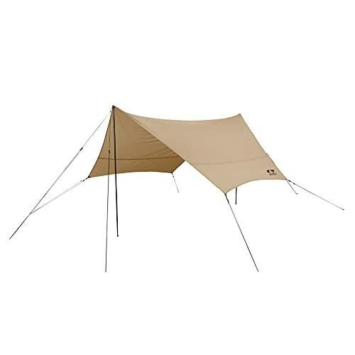 アイリスオーヤマ タープ 4.4×4.4ｍ ベージュ ヘキサタープ キャンプ用品 アウトドア ポール付き 高耐水 張り網 反射材入り コードスラ