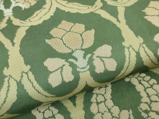 平和屋本店■最高級　人間国宝　北村武資　経錦　六通柄袋帯　蔓葡萄紋錦　金糸　逸品　DZAA3260kh5 平和屋本店□最高級 人間国宝 北村武資 経錦 六通柄袋帯 蔓葡萄紋錦