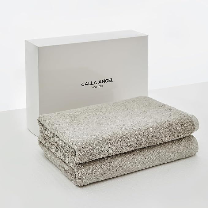 【在庫処分】Calla Angel New York バスタオル 極上 高級綿 エジプト綿100% 高吸水 柔らかい コットン 厚手 甘撚り ホテル仕様 箱入り ギフト 海外 人気 アクアシリーズ 選べる6色 (バスタオル 2枚セ