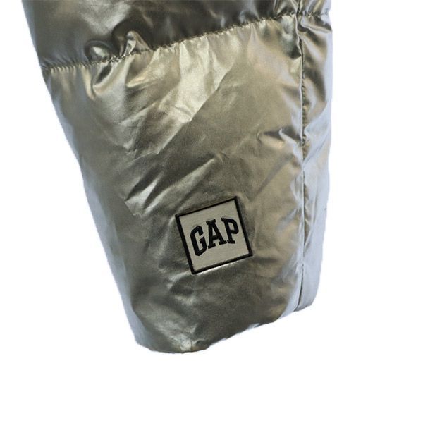 ギャップ ロゴワッペン ダウンジャケット XS シルバー GAP