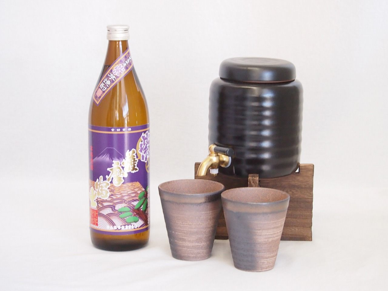 本格焼酎サーバー1000cc(18cm×24cm 1kg)三重県萬古焼き備前金彩