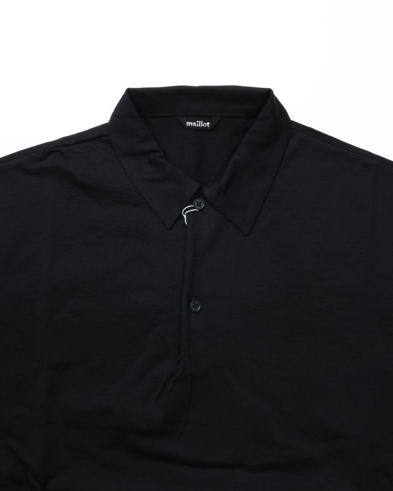 maillot マイヨ mature cotton big polo BLACK マチュア