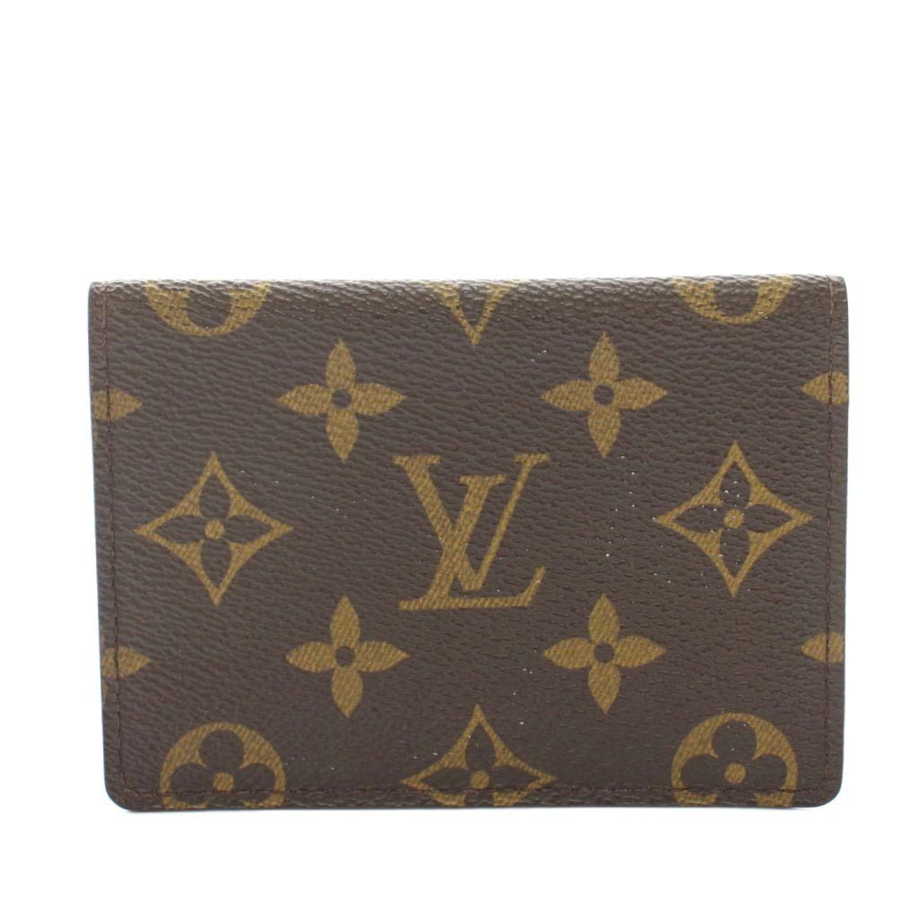 ルイヴィトン LOUIS VUITTON モノグラム ポルト2 カルト ヴェルティカル カードケース 名刺入れ 定期入れ PVCレザー 茶 ブラウン M60533 |YT OH
