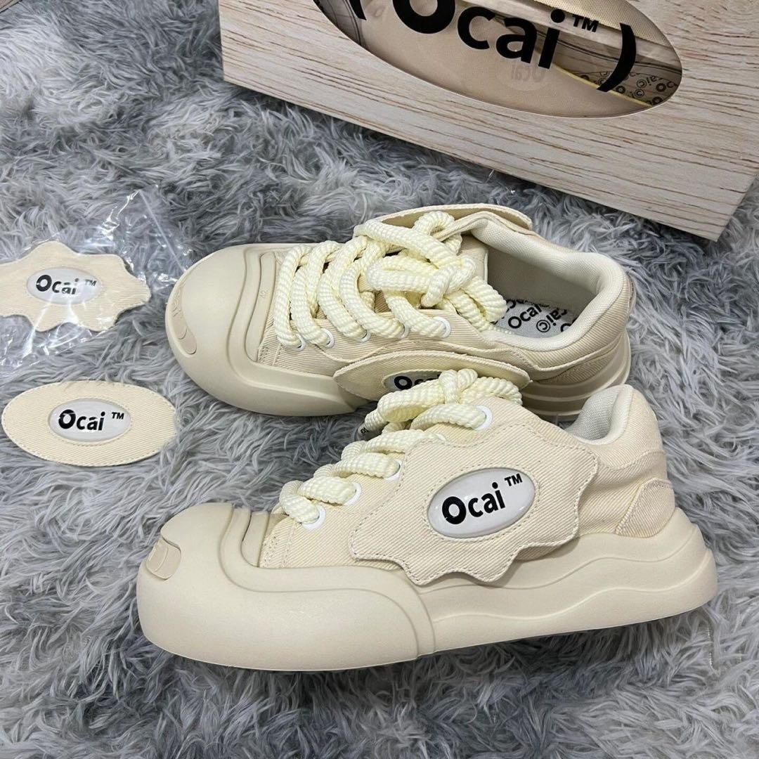Ocai オカイ Smile Canvas スマイルスニーカー 38 クリーム