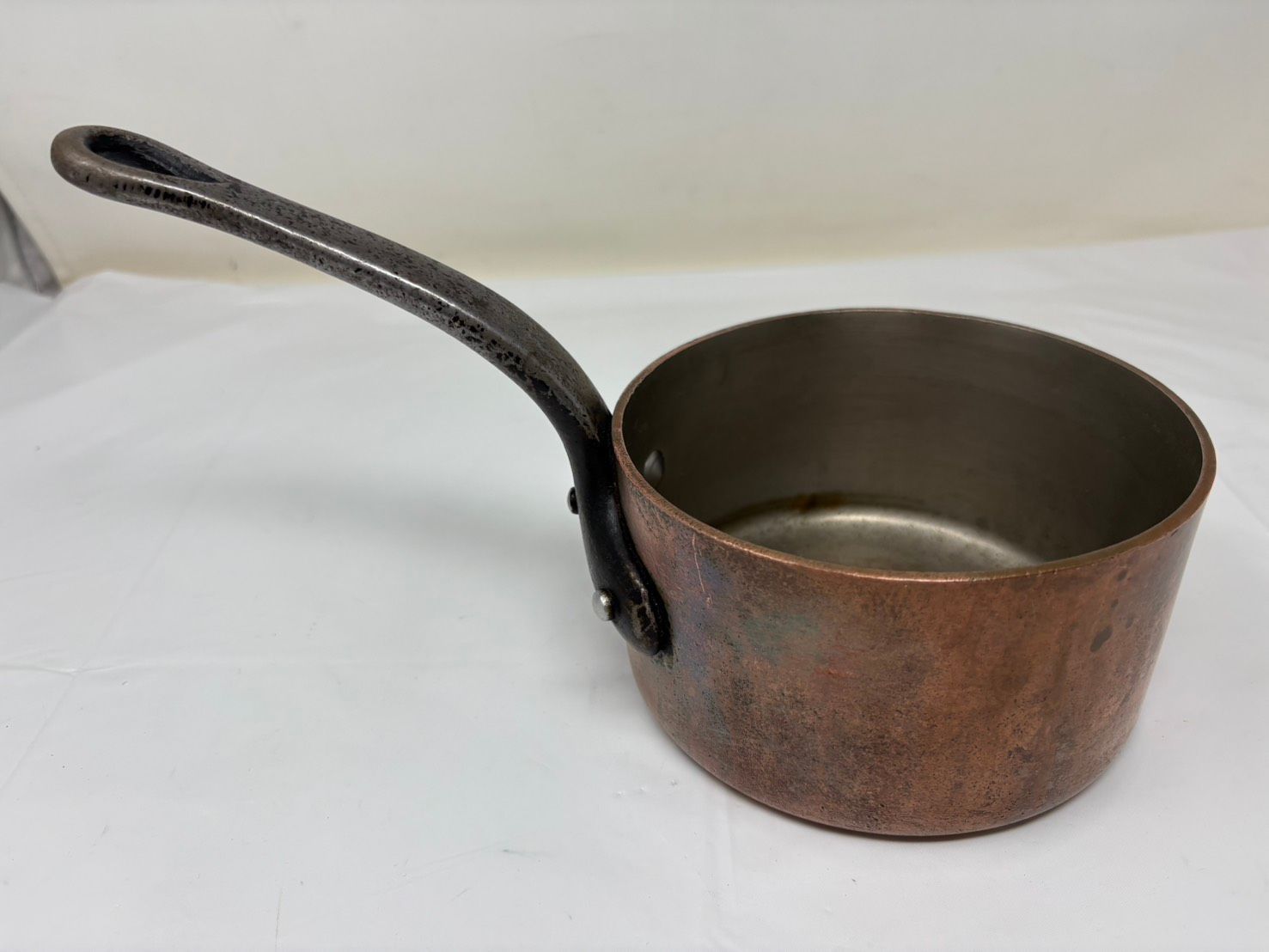 ご購入はこちらから。 ◆VILLEDIEU 銅製片手鍋 14cm ソースパン 調理器具 現状◆19112