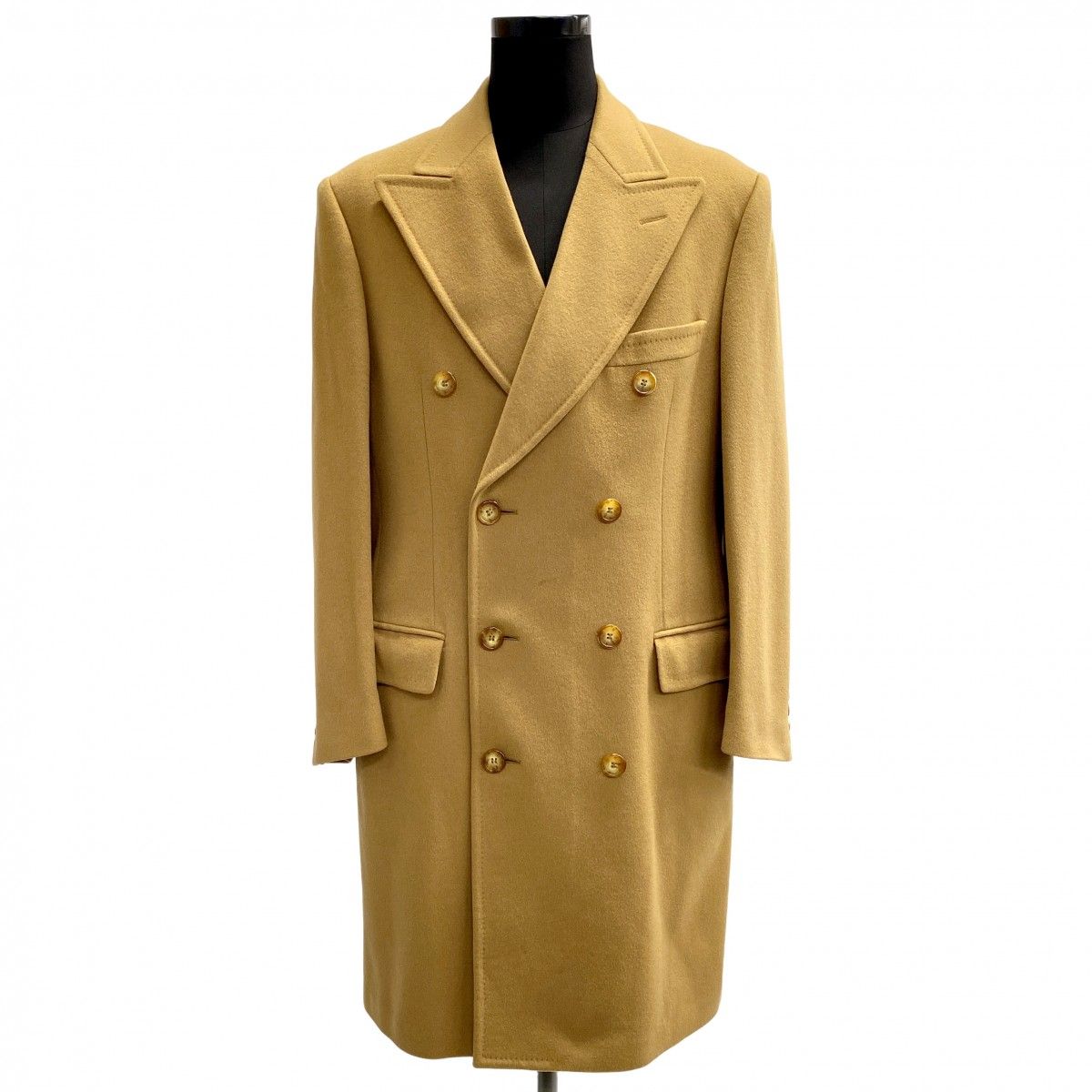 【4apt0178】グッチ チェスターコート ブラウン ウール カシミヤ【中古】メンズ