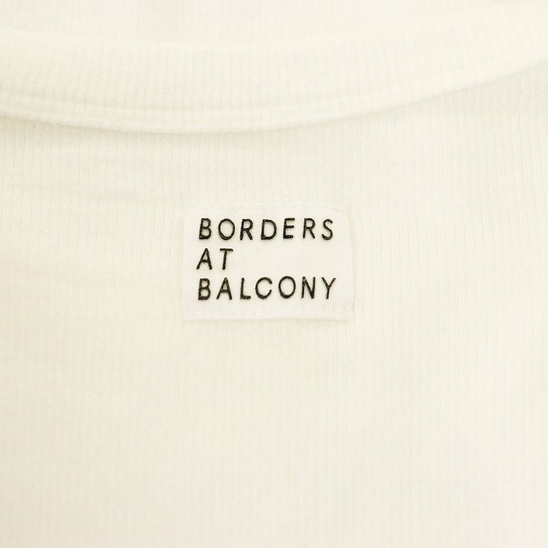 ボーダーズアットバルコニー BORDERS at BALCONY 21SS RIB PUFF TEE Tシャツ カットソー 半袖 36 ホワイト /HK ■OS レディース ボーダーズアットバルコニー BORDERS at BALCONY 21SS RIB PUFF