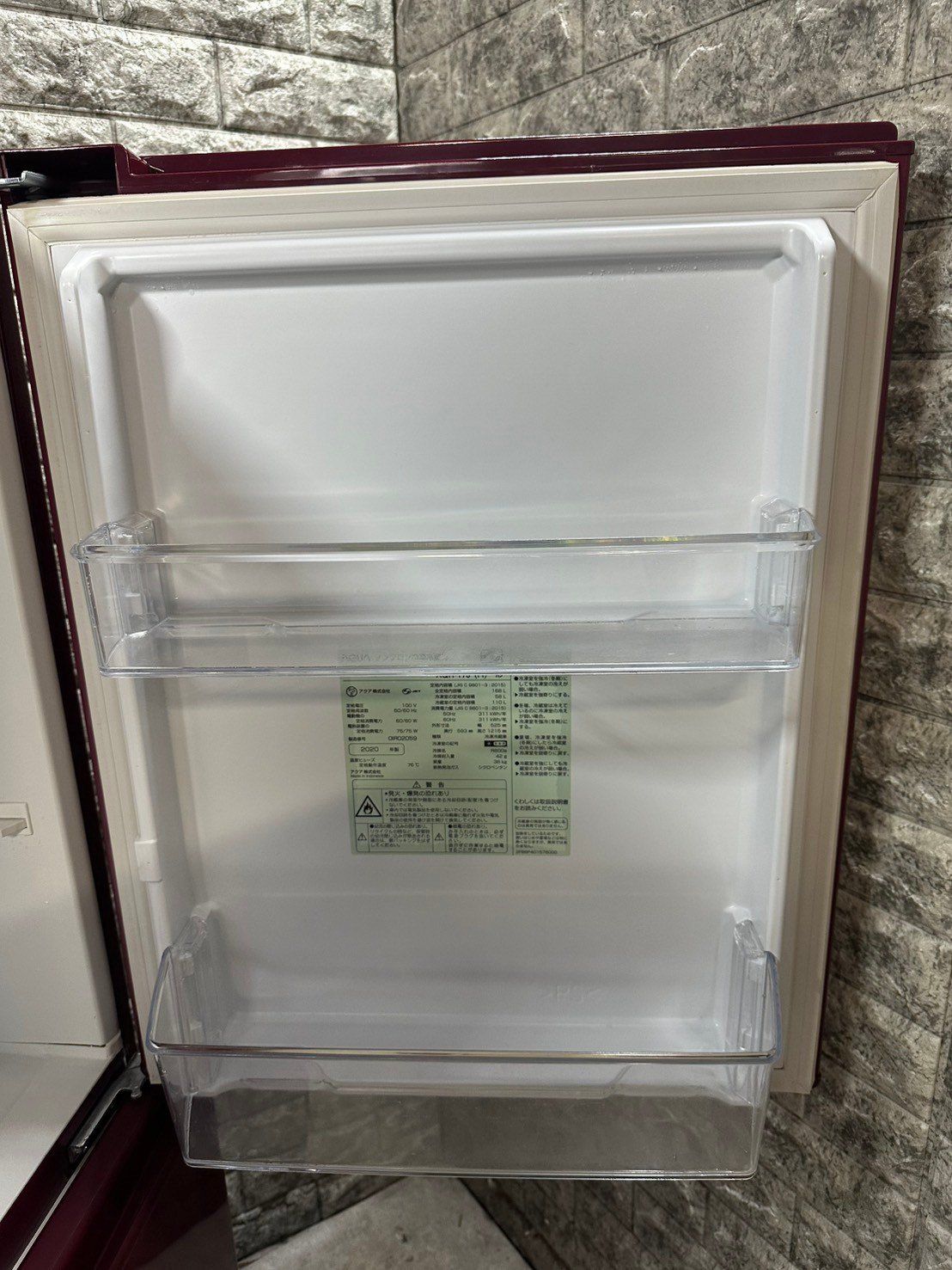 大阪送料無料☆3か月保証☆冷蔵庫☆2020年☆アクア☆2ドア☆AQR-17J(R