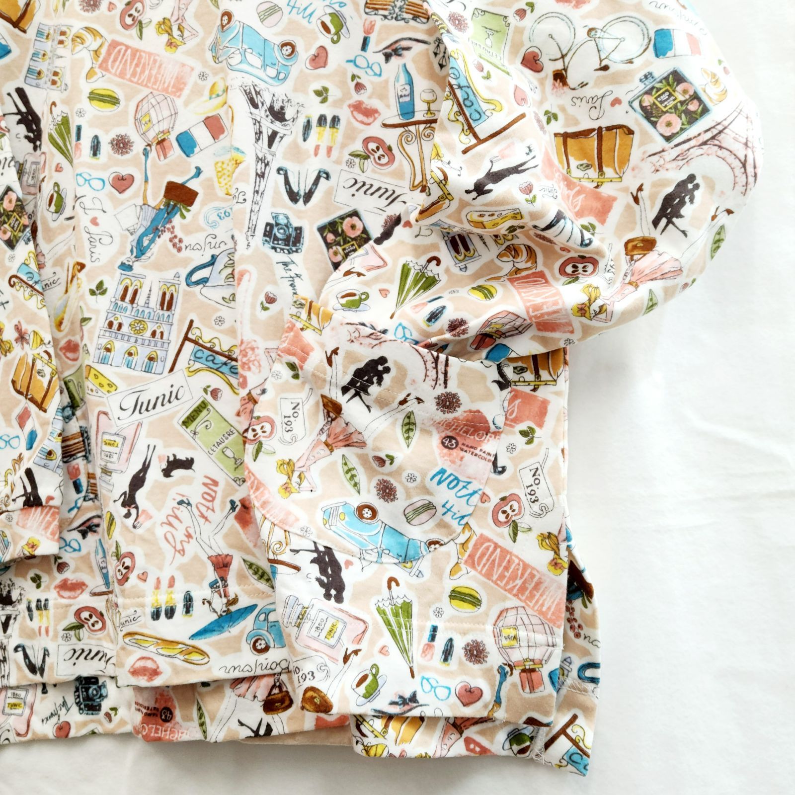 鴨居羊子TUNICのパジャマ　長袖長ズボン　80接結　新品未使用 鴨居羊子 パジャマ 新品未使用‼️TUNIC 長袖 パジャマ モックネック 接