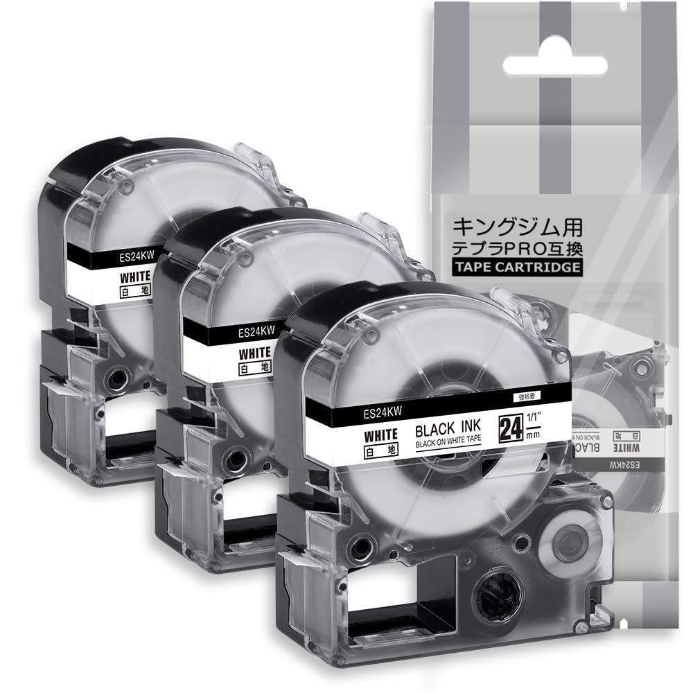 SR 330 550 8 M Tepra 970 キングジム SS 24 K 750 テープ テプラ 5900 P と互換性のある テプラpro ES テープカートリッジ ラベルライター用 白地黒文字 mm ASprinte 3