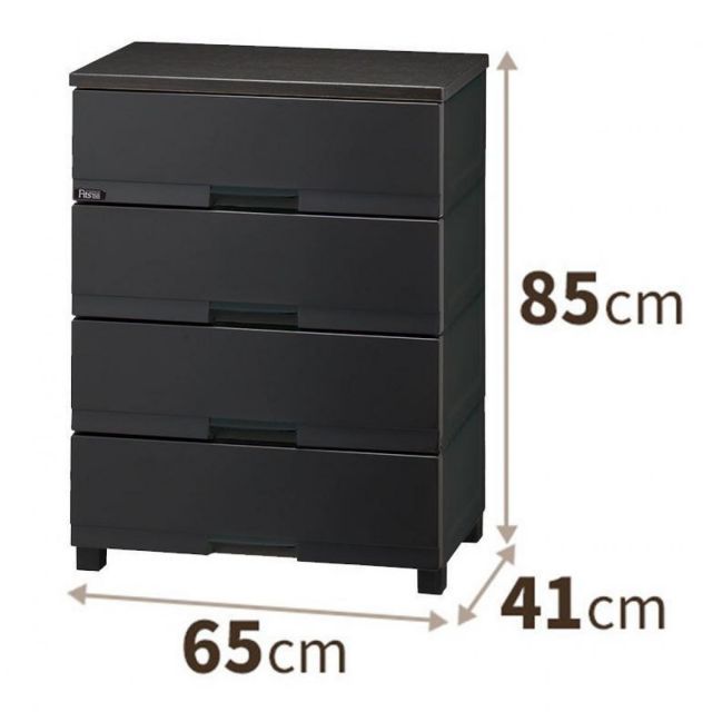 天馬 収納ケース 衣装ケース チェスト フィッツプラス プレミアム FP6504 4段 プレミアムブラック