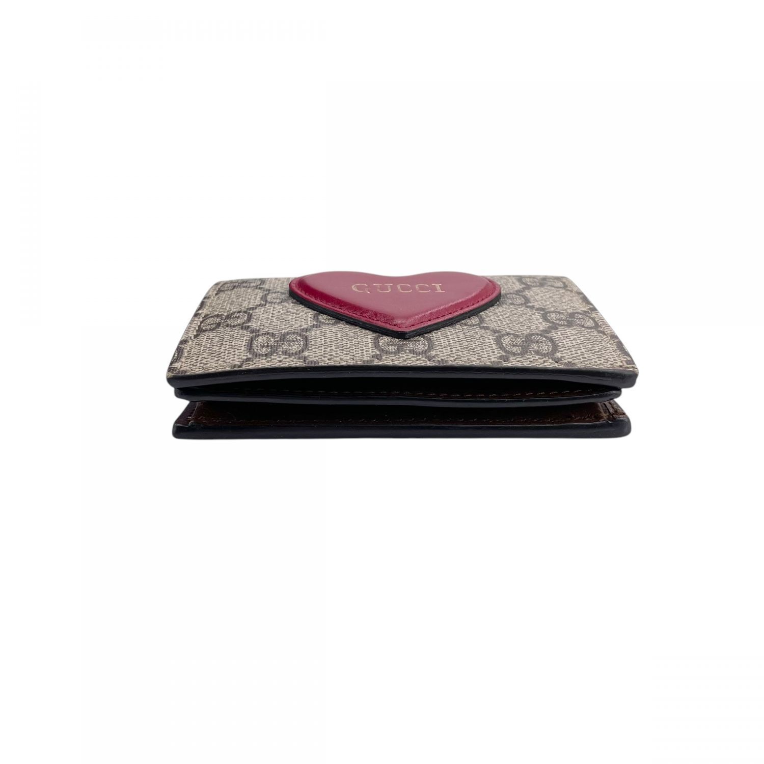 中古】 GUCCI グッチ GGスプリーム 648848 ハートモチーフ 2つ折り財布  