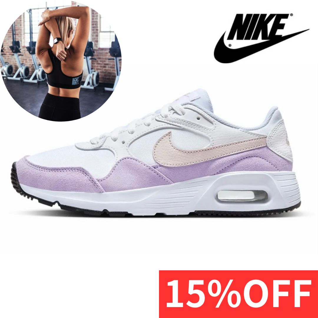 新品‼️ナイキ 定価11,330円 CW4554 120 ナイキ エアマックス SC WMNS NIKE AIR MAX SC ホワイト/バイオレットミスト/ブラック/プラチナムバイオレット ジム ワークアウト ピラティス ヨガ  ウォーキング 23.5cm