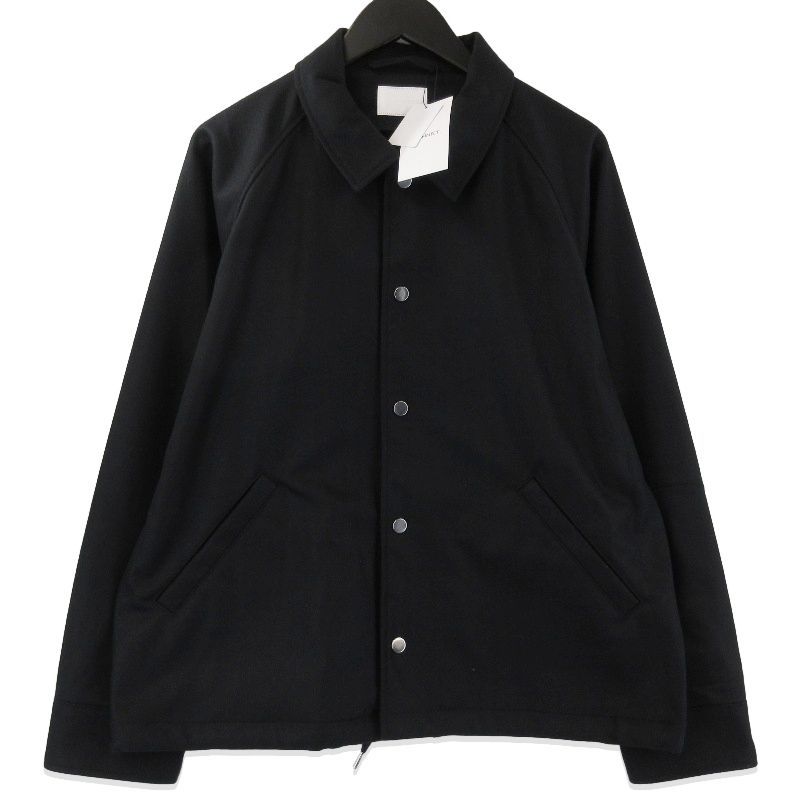 ♥ SOPHNET. ソフネット LIGHT MELTON WOOL COACH JACKET SPNT-252002 ライトメルトン ウール ブラック 黒 2 タグ付き 71013914