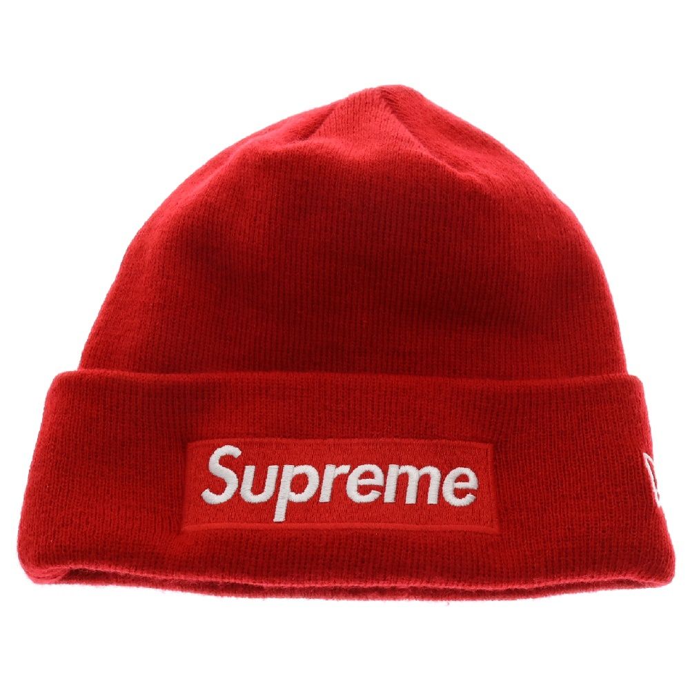 Supreme シュプリーム ニットキャップ ビーニー ビッグロゴ 黒 USED品 