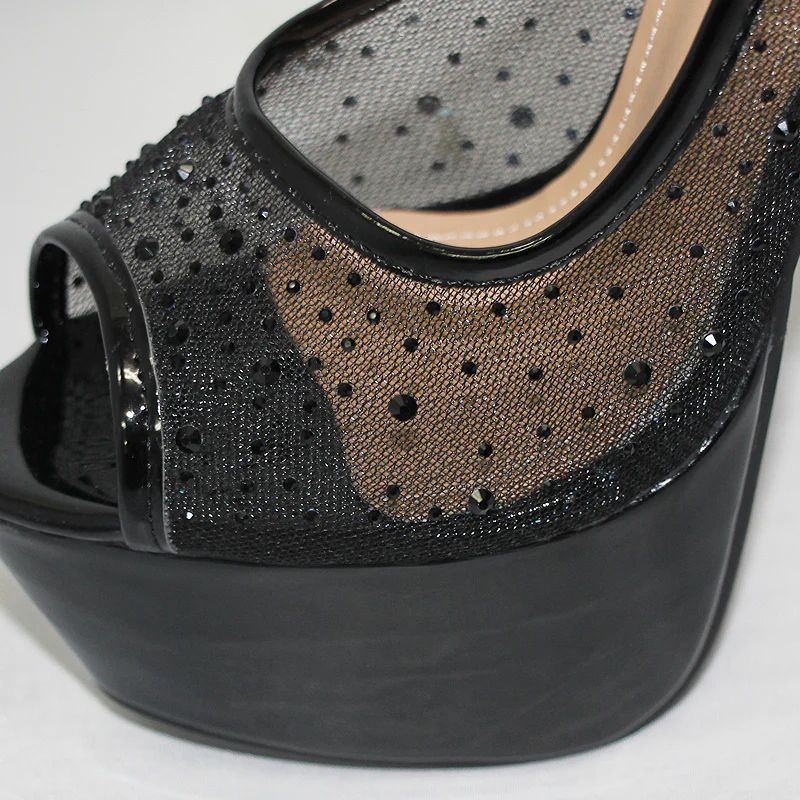  SH 037-W-2409 Angel R エンジェルアール ハイヒール パンプス オープントゥ サンダル パール ビジュー ラメ 厚底 ドレス キャバ シューズ フォーマル パーティー ハイヒール パンプス パンプス