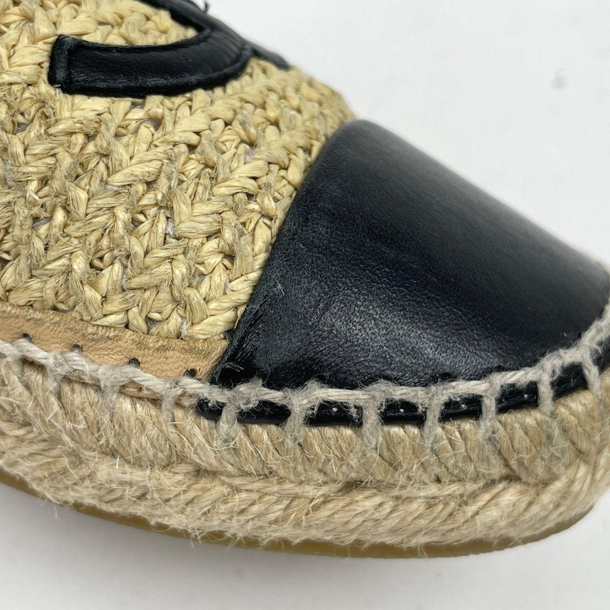 シャネル CHANEL エスパドリーユ スリッポン ココマーク キャンバス 麻 