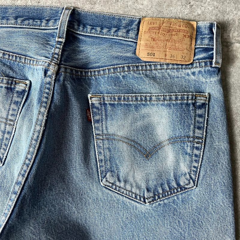ヒゲ 00s Levis 501 ストレート デニム パンツ 36 32 / 00年代