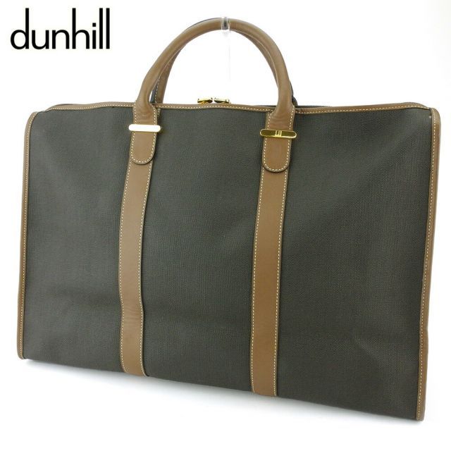 ダンヒル ボストンバッグ トラベルバッグ 旅行用バッグ メンズ ヘリンボーン ブラック ブラウン ゴールド PVC×レザー dunhill バック  収納 旅行 バッグ T17871 - メルカリ