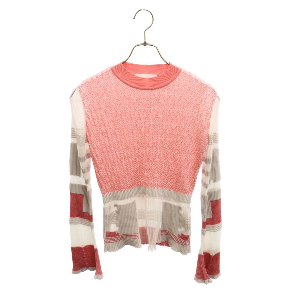 Mame Kurogouchi マメ クロゴウチ 20SS Mixed Knitted ミックス ニットセーター MM20PS-KN718 ピンク/ホワイト レディース Mame Kurogouchi (マメ クロゴウチ) 20SS Mixed Knitted