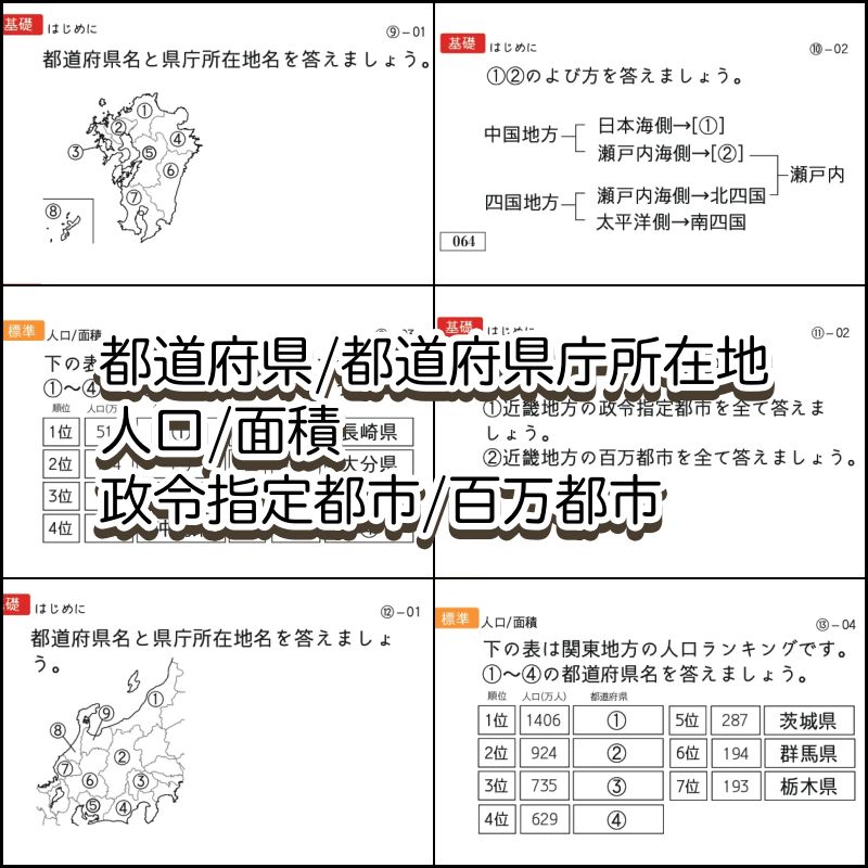 極めるシリーズ　社会　暗記カードセット　中学受験　サピックス　予習シリーズ 極める中学受験 社会(地理/地域別)暗記カード サピックス 予習
