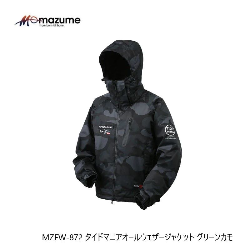  MZFW 872 mazume タイドマニアオールウェザージャケット LL グリーンカモ 防寒着 防寒ウェア ジャケット フィッシングジャケット ウェア