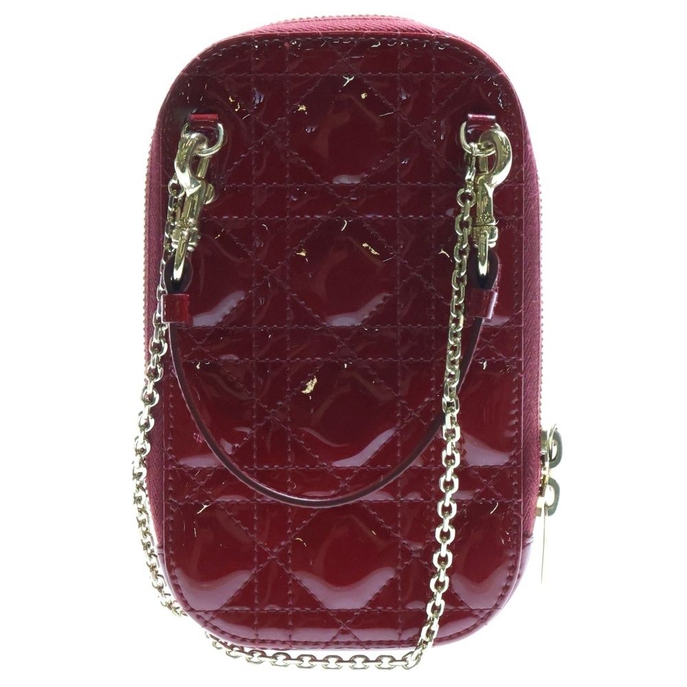 DIOR ディオール レディディオール カナージュ パテント フォンホルダー ケース レディース レッド S0872OVRB