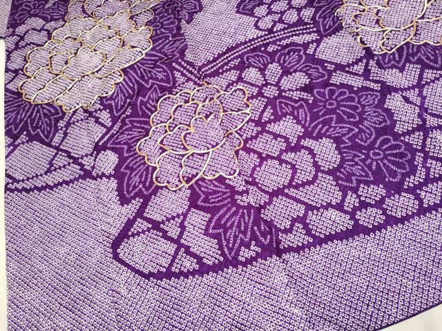 平和屋着物○豪華振袖 駒刺繍 総絞り 草花文 正絹 逸品 DAAV3453du