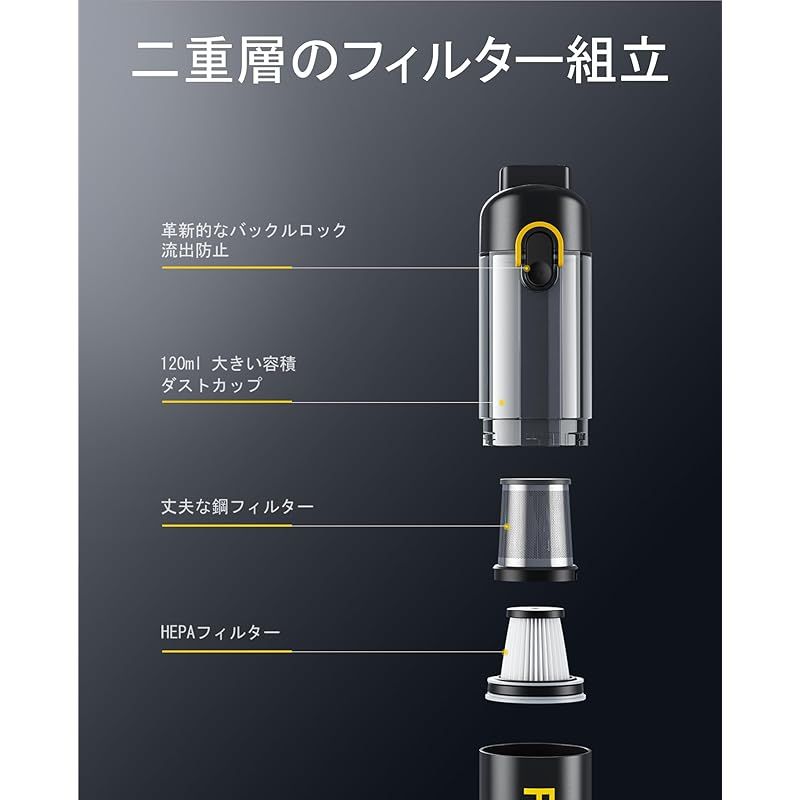 Fanttik V8 Mate ハンディ掃除機 12000Pa ハンディクリーナー 強力吸引 超軽量 4in1 フレックスホース ペット毛掃除 コードレス 30分間連続稼働 2時間急速充電 車掃除機 車内清掃 家庭用 1 WWW_KANDAIZUMI_COM