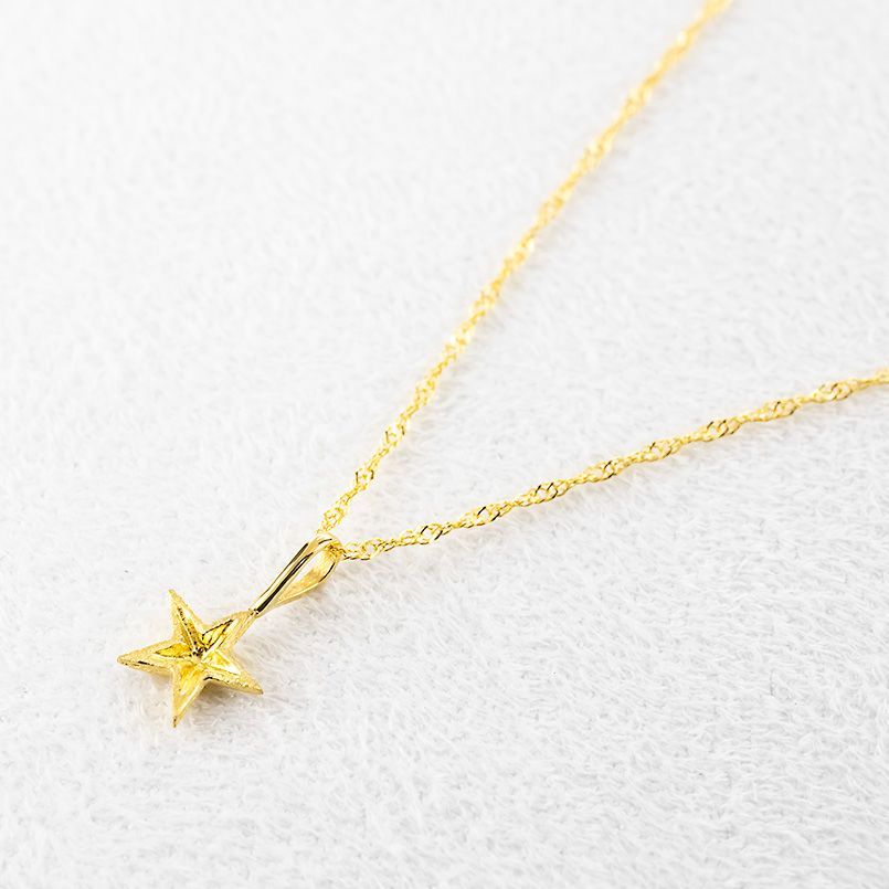 純金 24金 ネックレス 星 ペンダントトップ K24 レディース スター 金