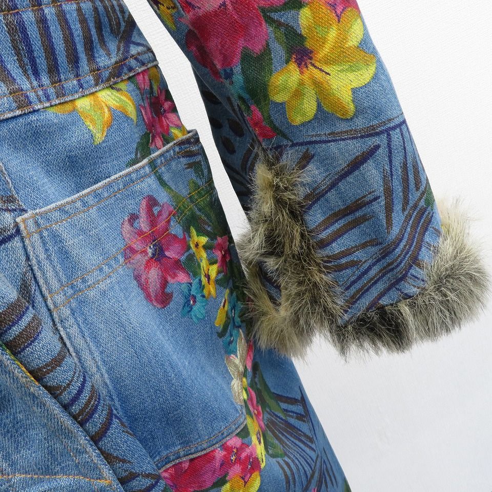 美品 KENZO ケンゾー フランス製 ロングコート ウール 花柄 胡桃ボタン 136397-1.jpg