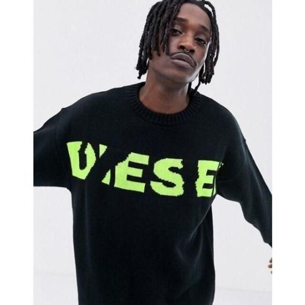 ディーゼル DIESEL ニット K-LOGOXNEW KNIT セーター ブラック M - メルカリ