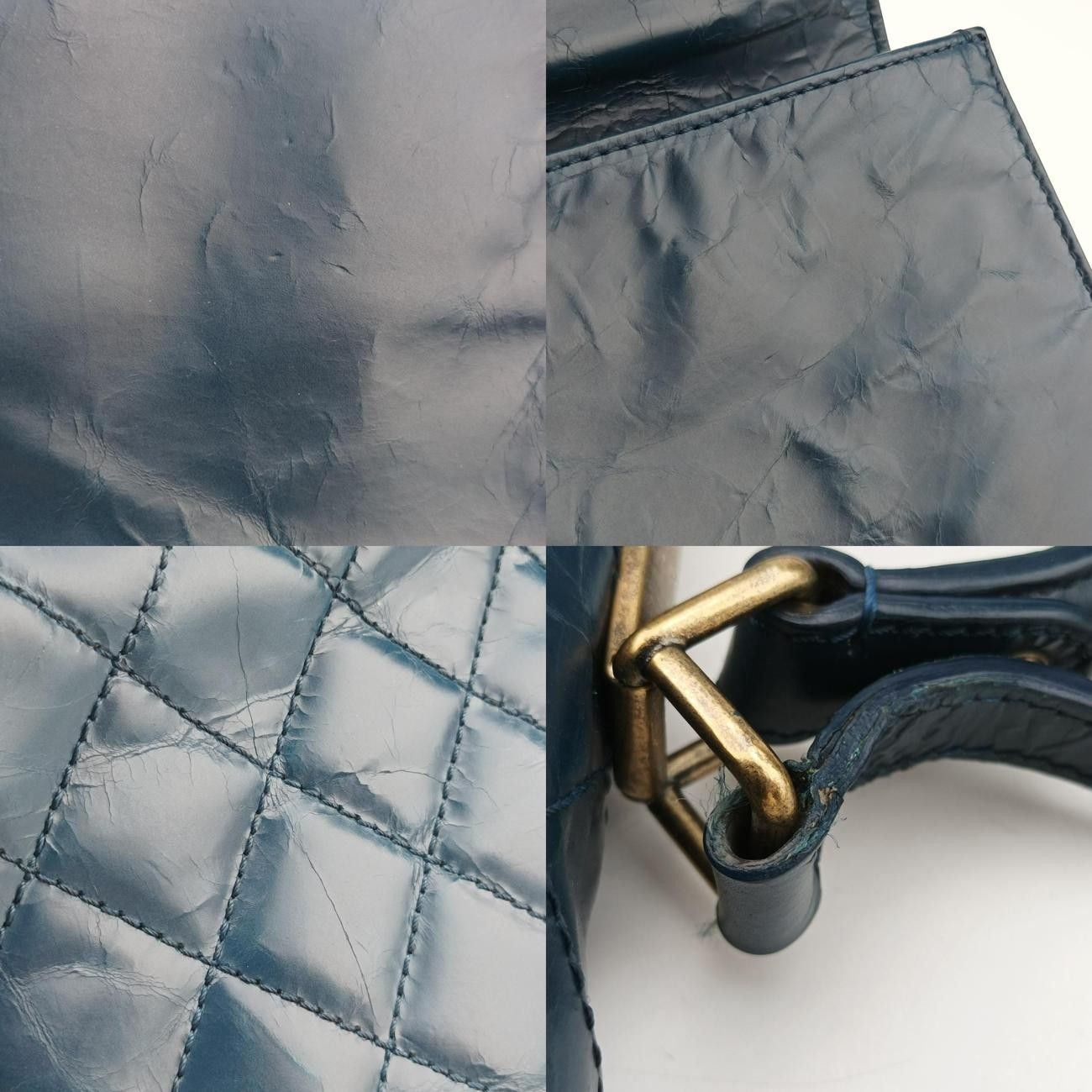 シャネルChanel2.55マトラッセネイビーラムスキンA6681615756594