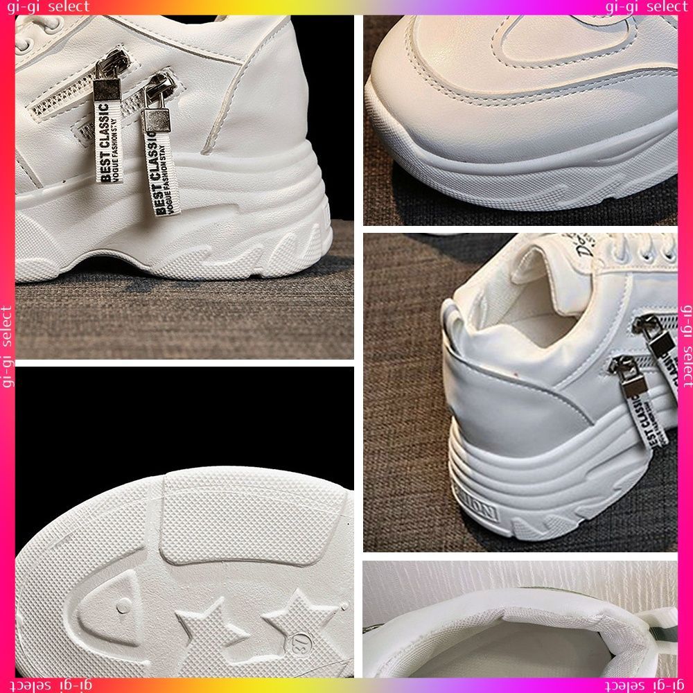 レザー6CM UP！JEEPダッドスニーカー レディース厚底美脚 レザーJEEP(ジープ)ダッドスニーカーレディース厚底ロゴ通気性