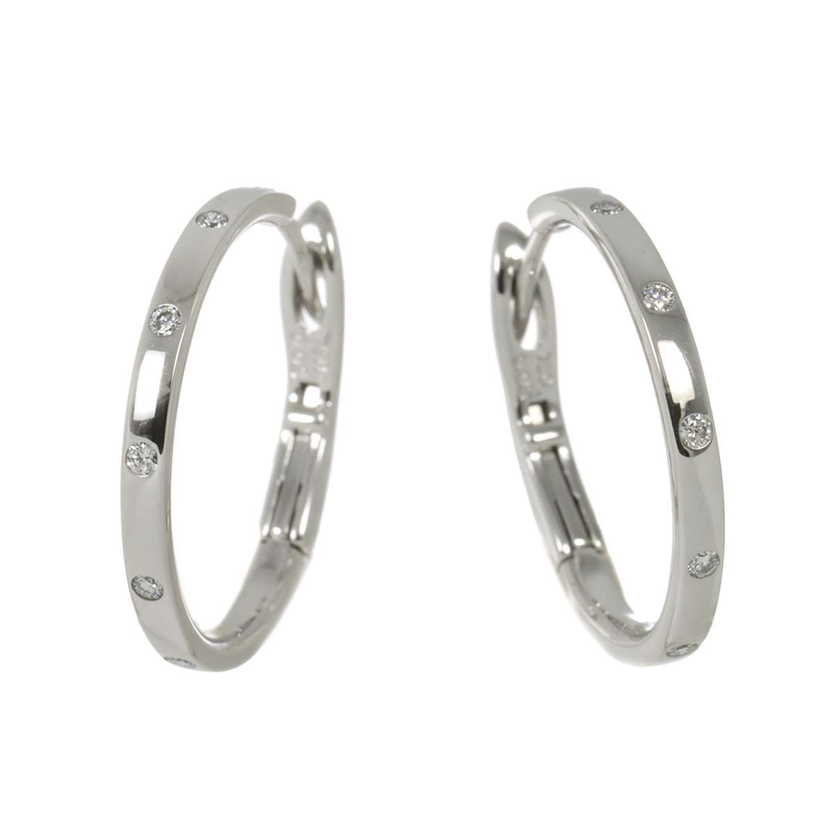 タサキ TASAKI ダイヤ 0.05ct 0.05ct フープ ピアス K18 WG ホワイトゴールド 750 田崎真珠 Earring Pierced 90293853