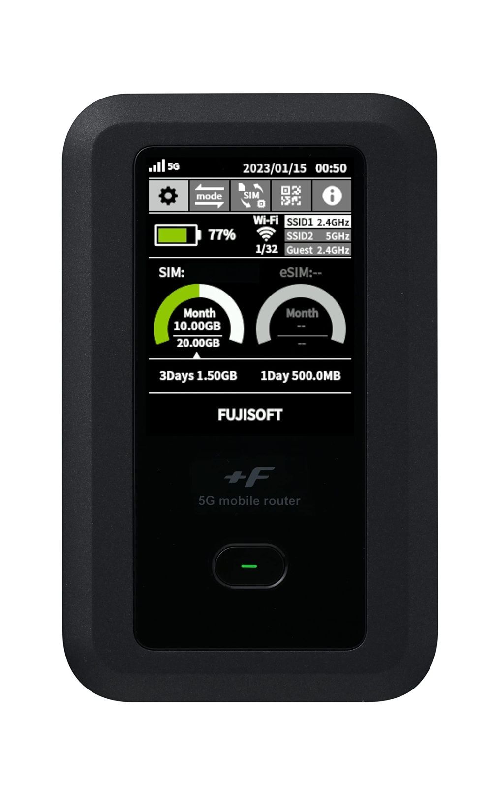 富士ソフト Fujisoft 5G対応Wi-Fiモバイルルーター F FS050W