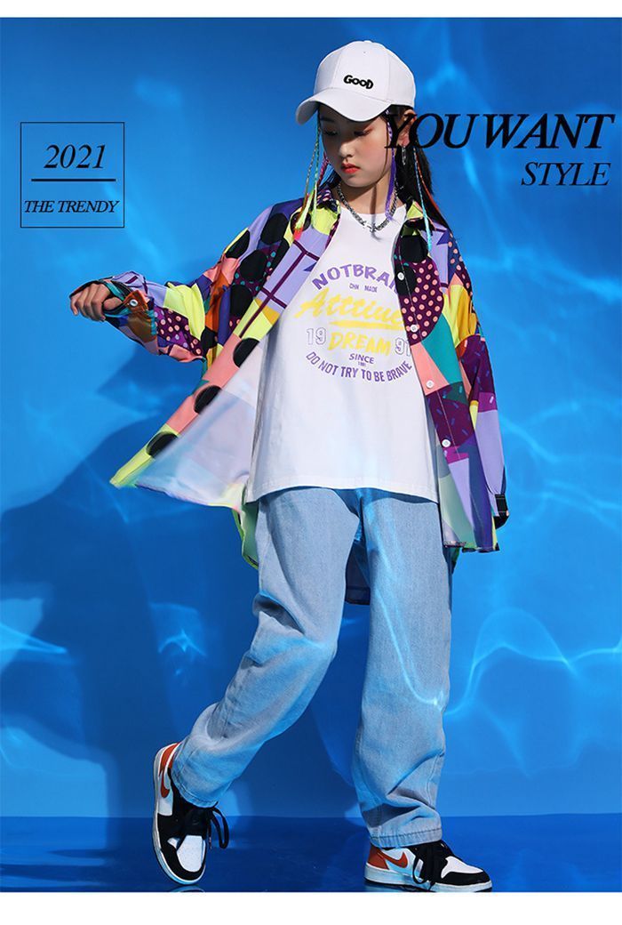 キッズ 幾何柄シャツ
