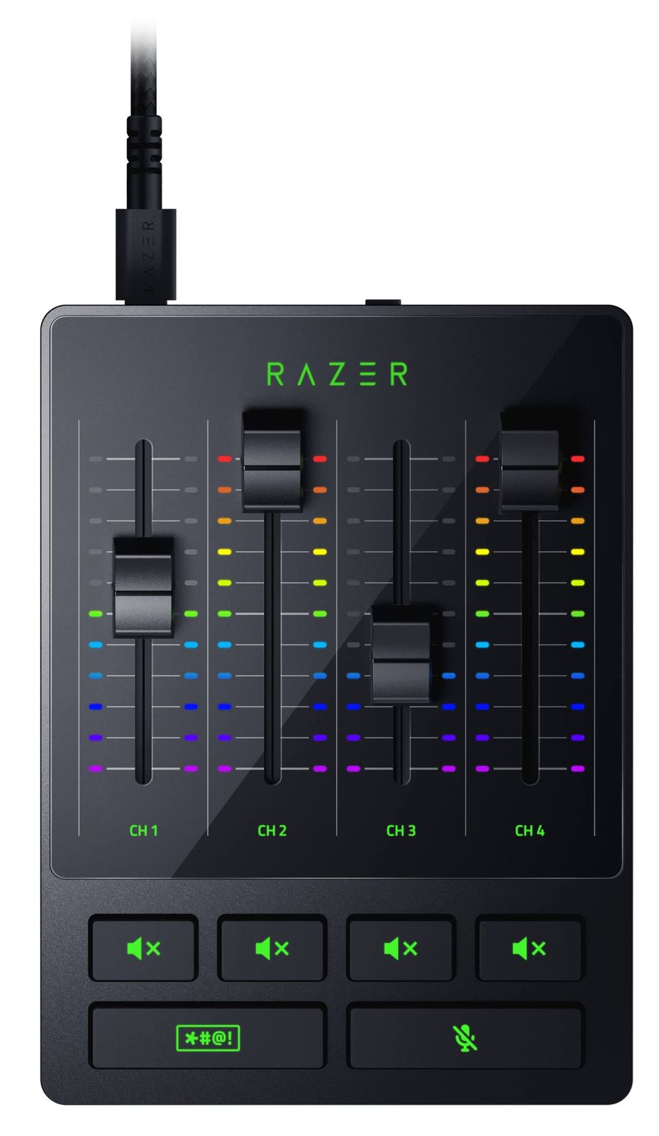 Razer Audio Mixer オーディオミキサー ミュートボタン付き ストリーミング配信 オーディオインターフェース 4チャンネル プリアンプ XLR入力 USB接続 プラグ-プレイ グランドループアイソレーター2つ付属 Chroma RGB搭載 日