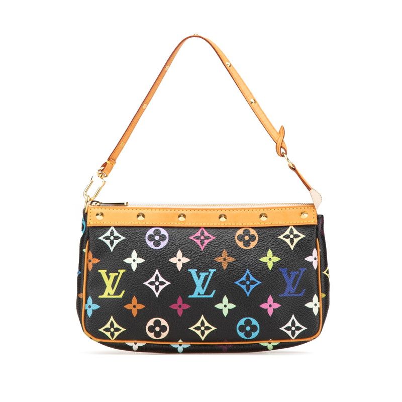 ルイ ヴィトン モノグラム マルチ ポシェット アクセソワール M92648 ブラック PVC レザー レディース LOUIS VUITTON 222-12012