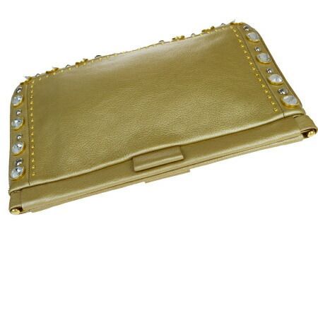 中古】 美品 ミュウミュウ miumiu クラッチバッグ スタッズ ビジュー