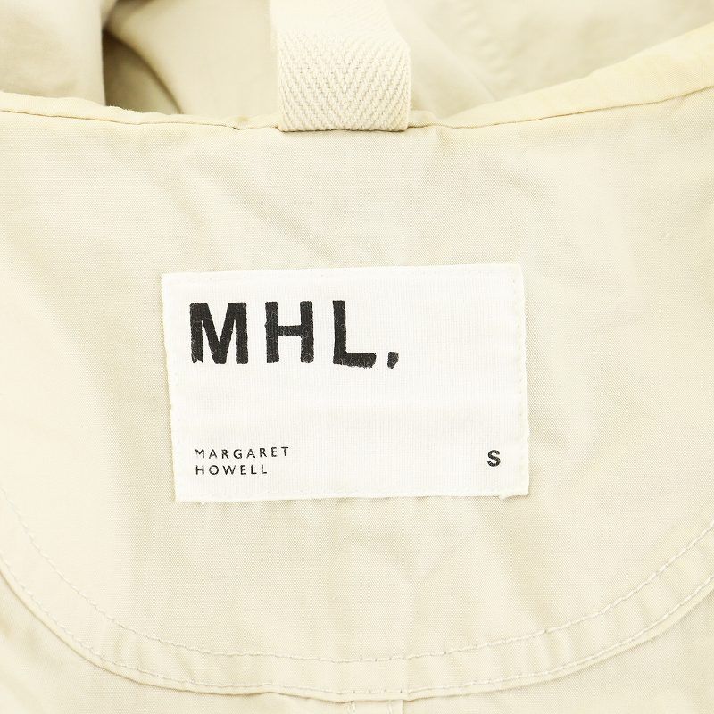 MHL「WASHED COTTON NYLONコート」白 MHL.（エムエイチエル）の「WASHED COTTON NYLON（ステンカラー