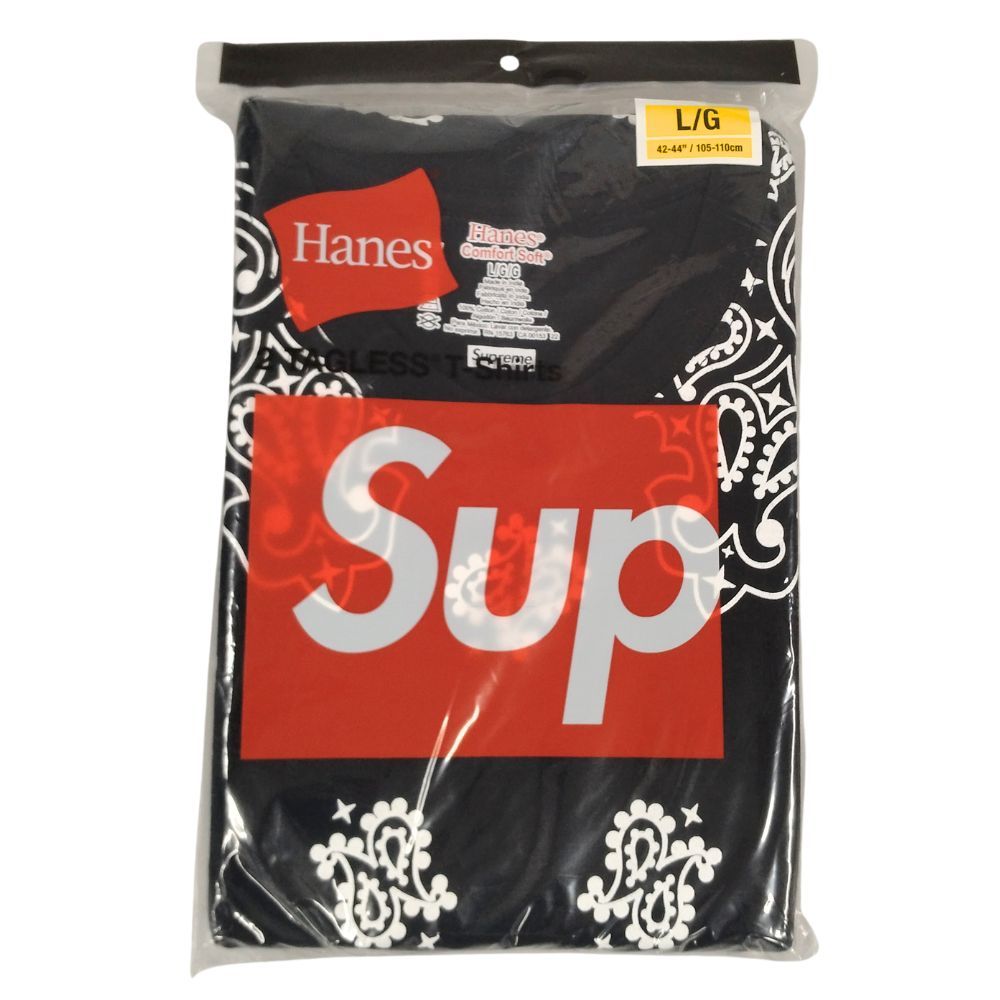 SUPREME シュプリーム Hanes Bandana Tagless Tees (2Pack) 半袖Ｔシャツ ブラック サイズL 正規品 / B5997