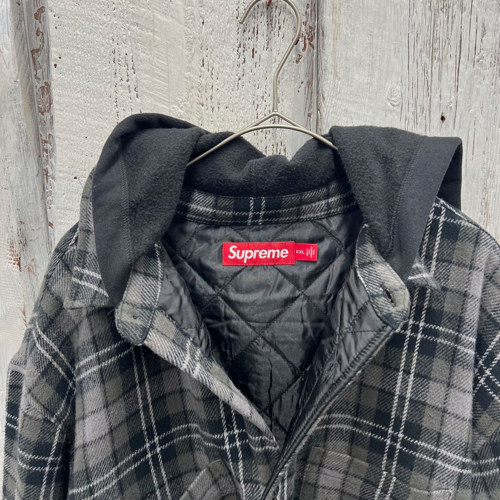 シュプリームフランネルフーデットシャツチェック