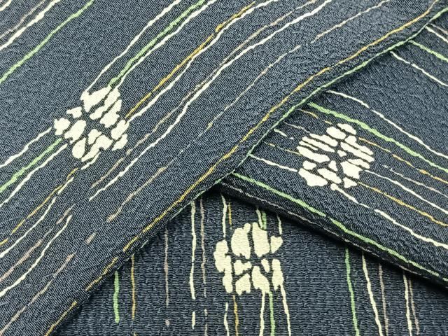 平和屋着物▽小紋 単衣 舞花文 洗える着物 AAAV2776fy